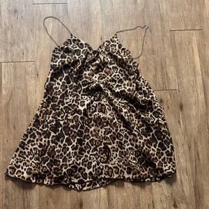 Leopard Print Women's Mini Dress
